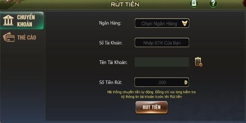 Rút tiền qua thẻ cào điện thoại